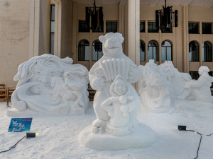 В Курске прошел фестиваль ледовых скульптур