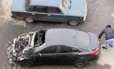 В Курске на улице Интернациональной сгорела машина